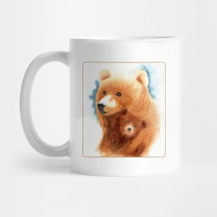 Little Bear and Mom Watercolor Painting Mug